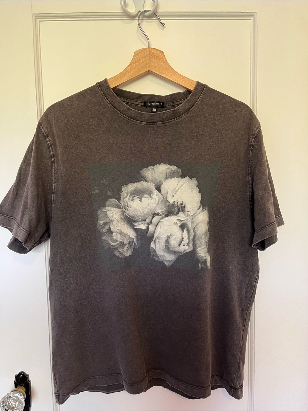 Dynamite Washed Charcoal Floral Graphic Tee